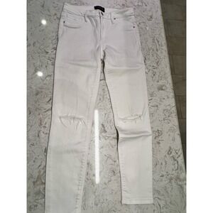 Black Orchid Los Angeles Jude Crop Frozen Distressed White Jeans Size 27
